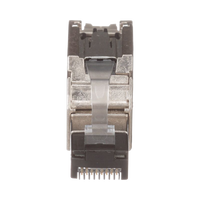 Plug RJ45 Blindado, Instalación Recta, Terminación en Campo Certificable, Compatible con Cat5e, Cat6 y Cat6A, Color Plata