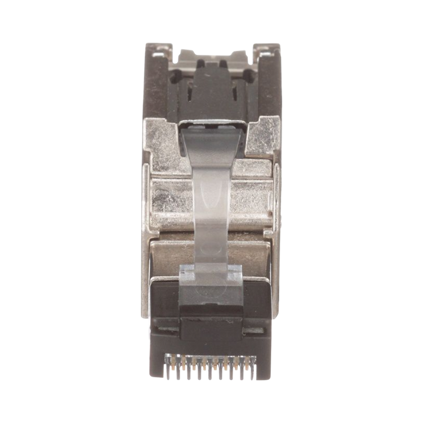 Plug RJ45 Blindado, Instalación Recta, Terminación en Campo Certificable, Compatible con Cat5e, Cat6 y Cat6A, Color Plata