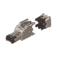 Plug RJ45 Blindado, Instalación Recta, Terminación en Campo Certificable, Compatible con Cat5e, Cat6 y Cat6A, Color Plata