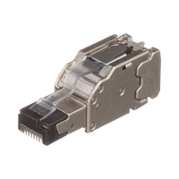 Plug RJ45 Blindado, Instalación Recta, Terminación en Campo Certificable, Compatible con Cat5e, Cat6 y Cat6A, Color Plata
