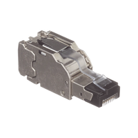 Plug RJ45 Blindado, Instalación Recta, Terminación en Campo Certificable, Compatible con Cat5e, Cat6 y Cat6A, Color Plata, Paquete de 10 Piezas