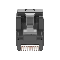 Plug RJ45 UTP, Instalación Angulada 45 Grados, Terminación en Campo Certificable, Compatible con Cat5e, Cat6 y Cat6A, Color Negro