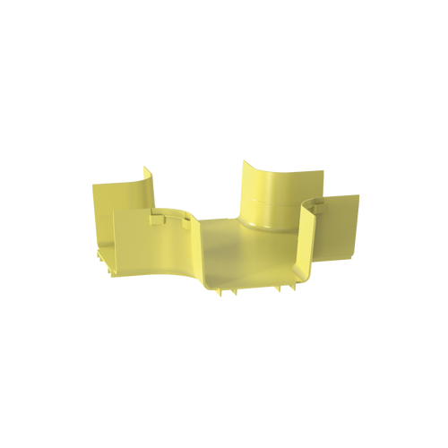 Accesorio de 4 Vías Horizontal, Con Ángulos a 90º, Para Canaletas FiberRunner™ 6X4, Color Amarillo