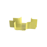Accesorio de 4 Vías Horizontal, Con Ángulos a 90º, Para Canaletas FiberRunner™ 6X4, Color Amarillo