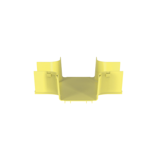Accesorio de 4 Vías Horizontal, Con Ángulos a 90º, Para Canaletas FiberRunner™ 6X4, Color Amarillo