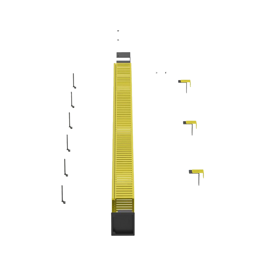 Kit de Administrador de Cables Vertical FiberRunner 4X4, Incluye Soportes de Montaje y Accesorios, Color Amarillo