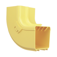 Bajada Vertical Interior de 90º con Tapa, Para uso con Canaletas 4X4 FiberRunner™, Color Amarillo