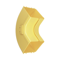 Bajada Vertical Interior de 90º con Tapa, Para uso con Canaletas 4X4 FiberRunner™, Color Amarillo