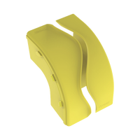 Bajada Vertical Exterior de 90º sin Tapa, Para uso con Canaletas 6X4 FiberRunner™, Color Amarillo