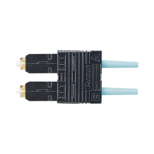 Conector de Fibra Óptica SC Duplex OptiCam, Multimodo 50/125 OM3/OM4, Pre-pulido, Color Aqua