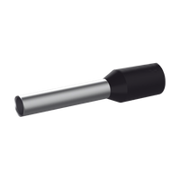 Ferrule Aislado PAN-TERM para Cable 16 AWG, Largo 16.5mm, DIN Color Negro. Paquete 500 Piezas