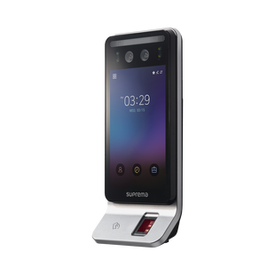 Lector Multi-tecnologia con detector de cubrebocas- Reconocimiento Facial, Huella, Tarjeta Móvil y lector de RFID(125kHz EM & 13.56 Mhz MIFARE)  Compatible con BioStar2,  Uso para Control de Acceso y Asistencia