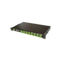 Splitter PON tipo panel de 1X32, con conectores SCA de entrada y SCA de salida, 1UR, Color Negro