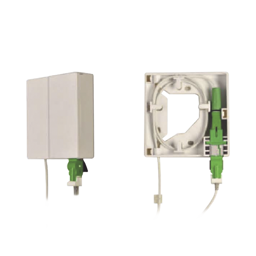 Caja Terminal de Fibra Óptica (Roseta) con un Acoplador SC/APC, Color Blanco