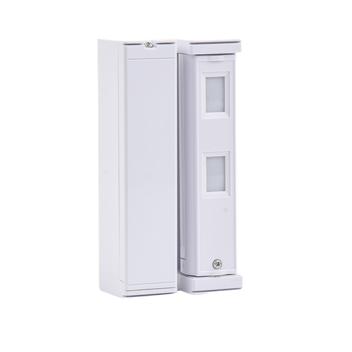 Sensor de Movimiento / Tipo Cortina / Ajuste de detección 2m o 5m / 100% Exterior / Inalambrico (Alimentación)/Compatible con cualquier panel de alarma / Proteja fachadas, puertas, ventanas, balcones y mas!