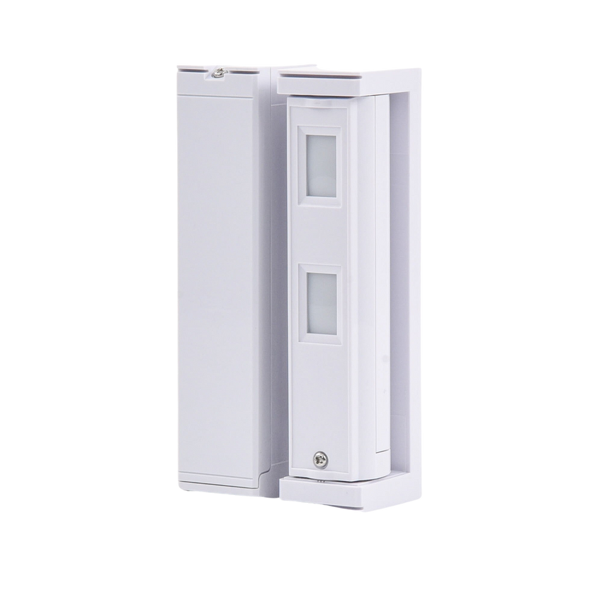 Sensor de Movimiento / Tipo Cortina / Ajuste de detección 2m o 5m / 100% Exterior / Inalambrico (Alimentación)/Compatible con cualquier panel de alarma / Proteja fachadas, puertas, ventanas, balcones y mas!