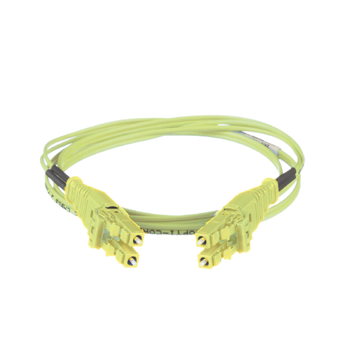 Jumper de Fibra Óptica Multimodo 50/125 OM5, LC-LC Uniboot Duplex, LSZH, Color Verde Lima, 2 Metros