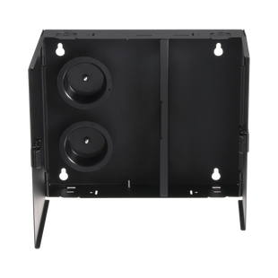 Caja de Conexión de Fibra Óptica, Para Montaje en Pared, Acepta 2 Placas FAP o FMP, Hasta 48 Fibras, Color Negro