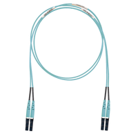 Jumper de Fibra Optica Multimodo 50/125 OM3, LC-LC Duplex, LSZH (Cero Halógenos), Color Aqua, 2 Metros (6.56 Pies)