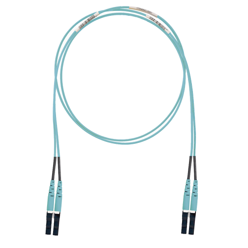 Jumper de Fibra Optica Multimodo 50/125 OM3, LC-LC Duplex, LSZH (Cero Halógenos), Color Aqua, 2 Metros (6.56 Pies)