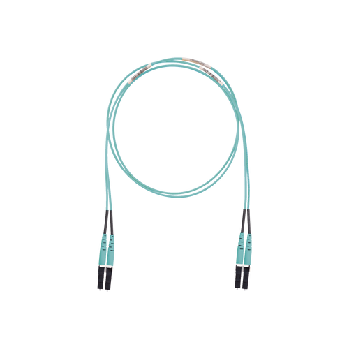 Jumper de Fibra Optica Multimodo 50/125 OM3, LC-LC Duplex, LSZH (Cero Halógenos), Color Aqua, 10 Metros
