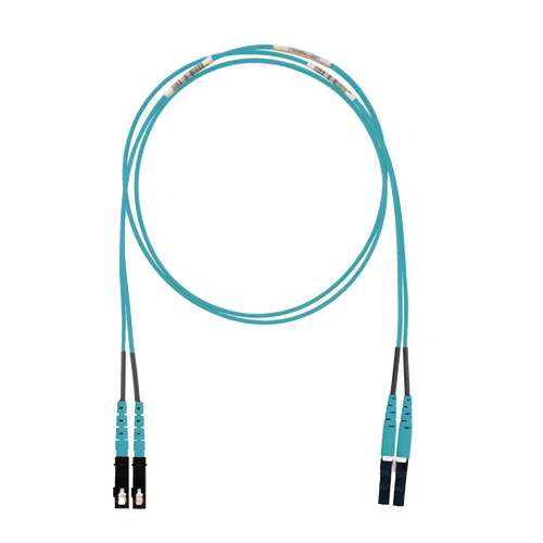 Jumper de Fibra Optica Multimodo 50/125 OM3, LC-SC Duplex, LSZH (Cero Halógenos), Color Aqua, 2 Metros