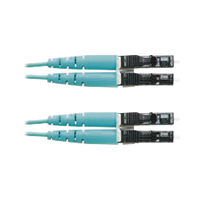 Jumper de Fibra Optica Multimodo 50/125 OM3, LC-LC Duplex, OFNR (Riser), Color Aqua, 3 Metros (9.84 Pies)