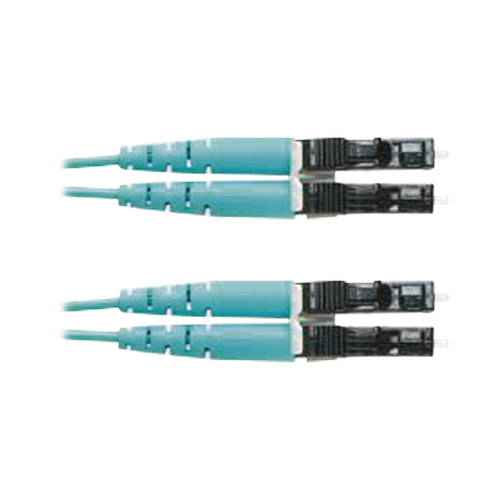 Jumper de Fibra Optica Multimodo 50/125 OM3, LC-LC Duplex, OFNR (Riser), Color Aqua, 3 Metros (9.84 Pies)