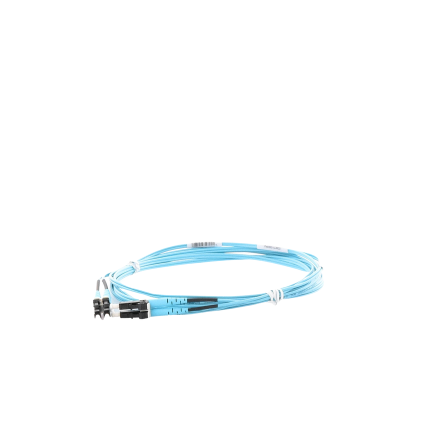 Jumper de Fibra Optica Multimodo 50/125 OM3, LC-LC Duplex, OFNR (Riser), Color Aqua, 3 Metros (9.84 Pies)