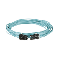 Jumper de Fibra Optica Multimodo 50/125 OM3, LC-LC Duplex, OFNR (Riser), Color Aqua, 3 Metros