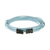 Jumper de Fibra Optica Multimodo 50/125 OM3, LC-LC Duplex, OFNR (Riser), Color Aqua, 4 Metros