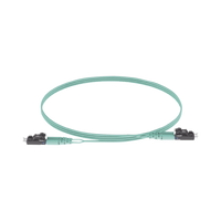 Jumper de Fibra Optica Multimodo 50/125 OM3, LC-LC Duplex, OFNR (Riser), Color Aqua, 5 Metros (16.40 Pies)