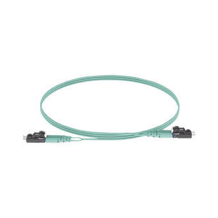 Jumper de Fibra Optica Multimodo 50/125 OM3, LC-LC Duplex, OFNR (Riser), Color Aqua, 5 Metros (16.40 Pies)