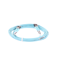 Jumper de Fibra Optica Multimodo 50/125 OM3, LC-LC Duplex, OFNR (Riser), Color Aqua, 5 Metros (16.40 Pies)