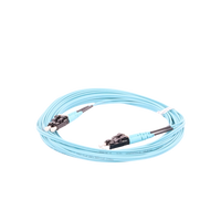 Jumper de Fibra Optica Multimodo 50/125 OM3, LC-LC Duplex, OFNR (Riser), Color Aqua, 5 Metros (16.40 Pies)
