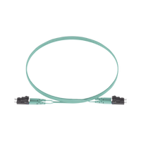 Jumper de Fibra Optica Multimodo 50/125 OM3, LC-LC Duplex, OFNR (Riser), Color Aqua, 5 Metros