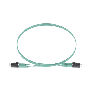 Jumper de Fibra Optica Multimodo 50/125 OM3, LC-LC Duplex, OFNR (Riser), Color Aqua, 5 Metros