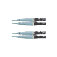 Jumper de Fibra Optica Multimodo 50/125 OM3, LC-LC Duplex, OFNR (Riser), Color Aqua, 7 Metros (22.97 Pies)