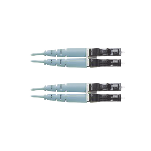 Jumper de Fibra Optica Multimodo 50/125 OM3, LC-LC Duplex, OFNR (Riser), Color Aqua, 7 Metros (22.97 Pies)
