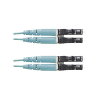 Jumper de Fibra Optica Multimodo 50/125 OM3, LC-LC Duplex, OFNR (Riser), Color Aqua, 25 Metros (82.02 Pies)