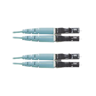 Jumper de Fibra Optica Multimodo 50/125 OM3, LC-LC Duplex, OFNR (Riser), Color Aqua, 25 Metros (82.02 Pies)
