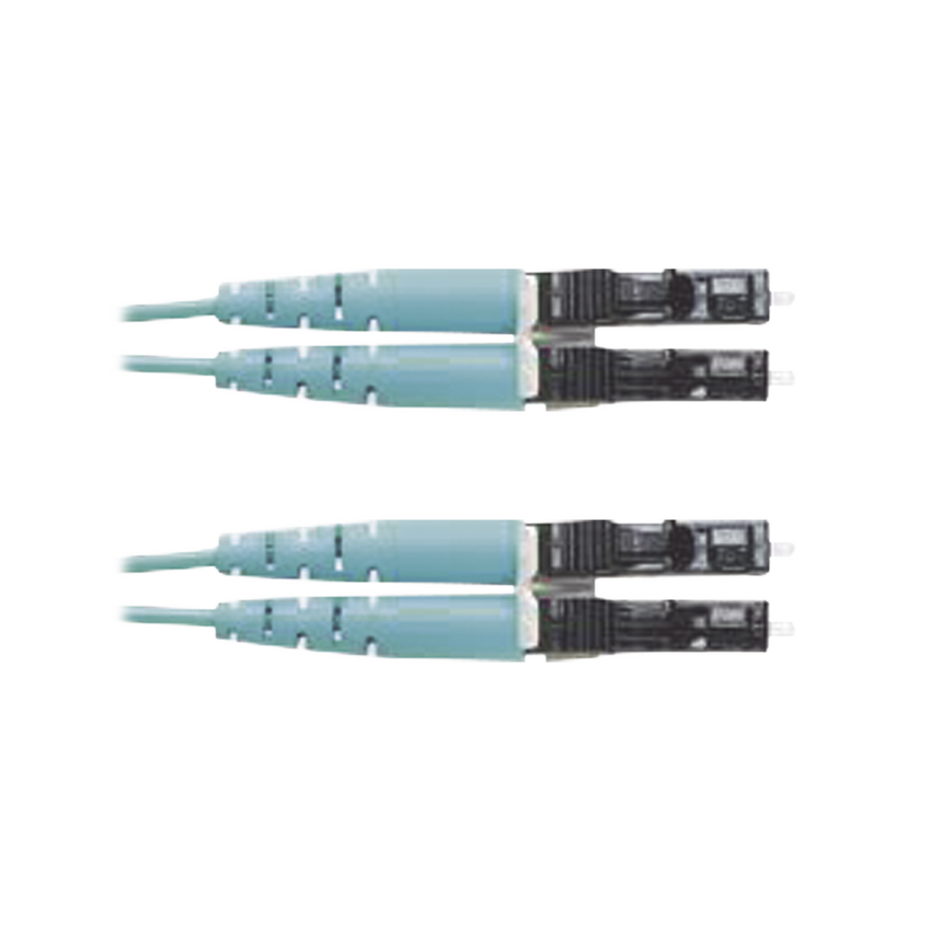 Jumper de Fibra Optica Multimodo 50/125 OM3, LC-LC Duplex, OFNR (Riser), Color Aqua, 25 Metros (82.02 Pies)