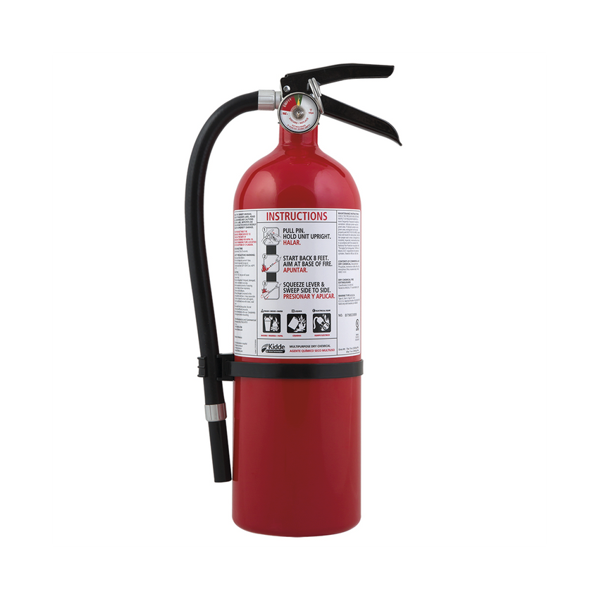 Extintor Desechable de Polvo Químico Seco | Fuegos Clase A, B y C | Talleres y Garaje |Pieza | Cilindro Blanco 5.5 lb