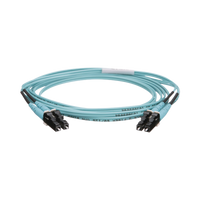 Jumper de Fibra Optica Multimodo 50/125 OM4, LC-LC Duplex, OFNR (Riser), Color Aqua, 2 Metros