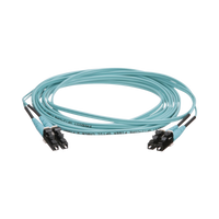 Jumper de Fibra Optica Multimodo 50/125 OM4, LC-LC Duplex, OFNR (Riser), Color Aqua, 3 Metros