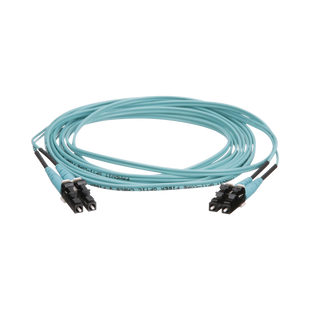 Jumper de Fibra Optica Multimodo 50/125 OM4, LC-LC Duplex, OFNR (Riser), Color Aqua, 3 Metros