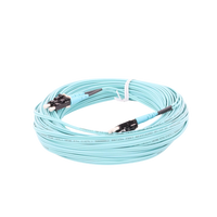 Jumper de Fibra Optica Multimodo 50/125 OM4, LC-LC Duplex, OFNR (Riser), Color Aqua, 20 Metros (65.62 Pies)