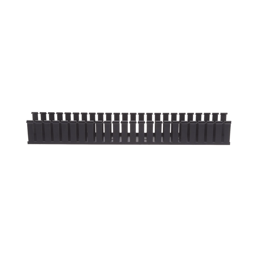 Canaleta Ranurada de PVC sin Tapa, Tipo G, 82.6 mm de Ancho, 79.2 mm de Alto y 1828.8 mm de Largo, Color Negro