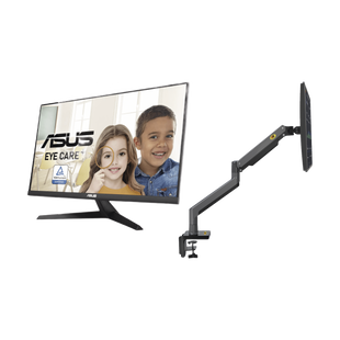 Kit de Montaje de Escritorio Articulado + Monitor Profesional Ultra Delgado 27” Full HD