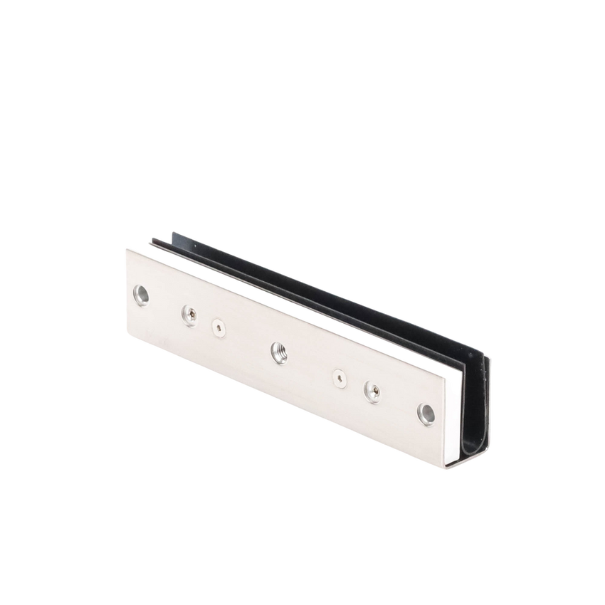 Montaje en "U" para Puertas de Vidrio /1/2" de Grosor/  Uso con chapas de 600 y 750 lbs / Ajuste por Opresores